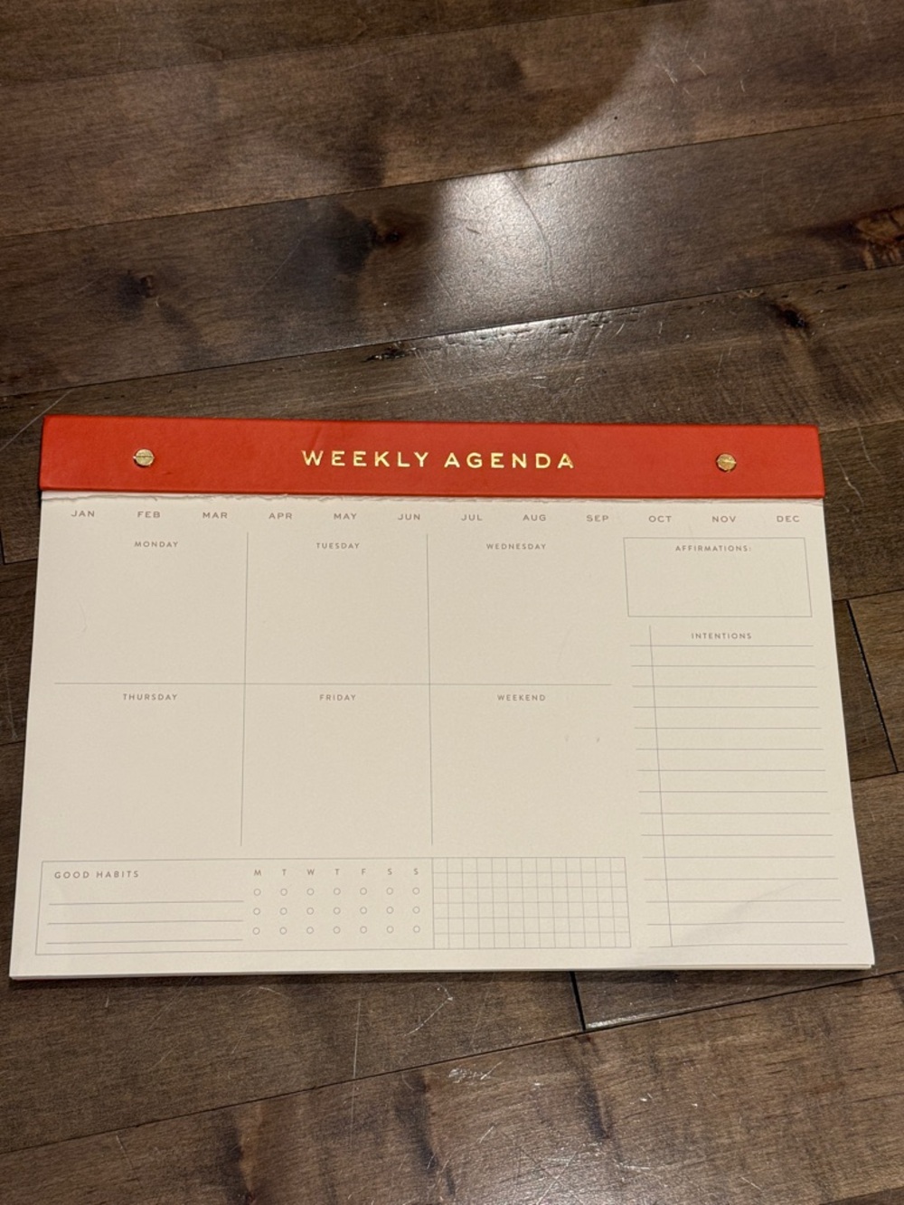 Weekly Agenda Desk Pad Undated